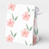 エレガントな桃の花のブライダルシャワー フェイバーボックス (裏面サイド)