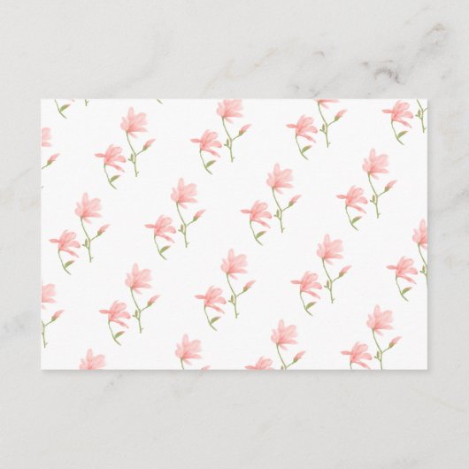 エレガントな桃の花のレシピをお持ちください エンクロージャーカード (裏面)