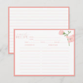 エレガントな桃の花のレシピカード 招待状 (正面/裏面)