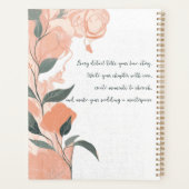 エレガントな桃の花の個性的な花嫁のウェディング プランナー手帳 (裏面)