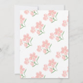 エレガントな桃の花の植物ウェディング 招待状 (裏面)