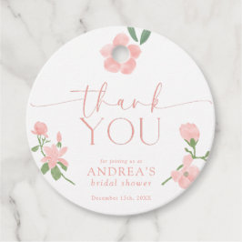 エレガントな桃の花の ブライダルシャワー フェイバータグ