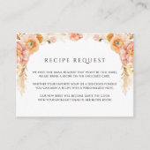 エレガントな桃色とクリーム色の花のウェディングレシピ エンクロージャーカード (正面)