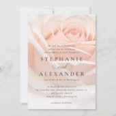 エレガントな桃色のバラのフォーマルな結婚式 招待状 (正面)