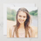 エレガントな桃色の水彩 2024 卒業パーティー | 写真 招待状 (裏面)