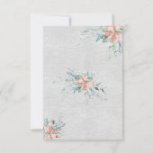 エレガントな桃色の珊瑚の花束 ウェディング セーブザデート (裏面)