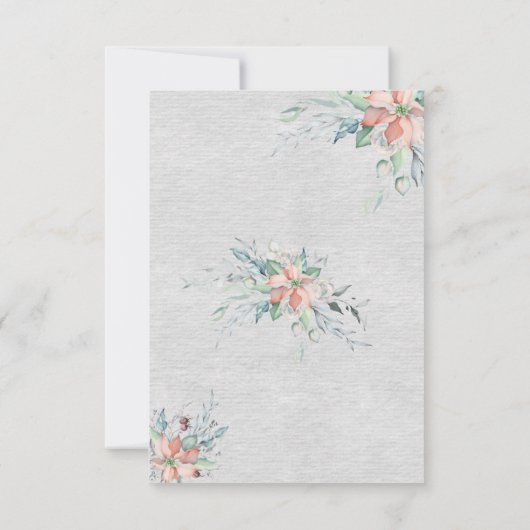 エレガントな桃色の珊瑚の花束 ウェディング セーブザデート (裏面)