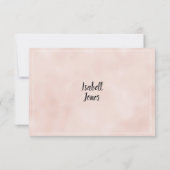 エレガントな桃色の白い花のレースフレームの伴娘 招待状 (裏面)