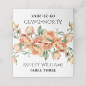 エレガントな桃色の芍薬の花のウェディング プレイスカード (外部開封)