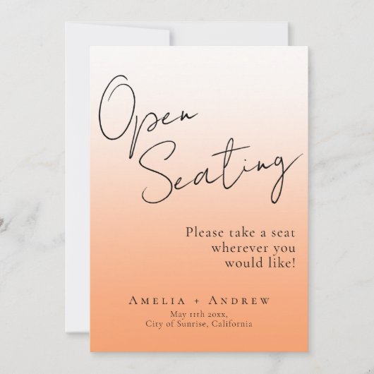 エレガントな桃色オレンジのフズ ウェディング オープンシーティング (正面)