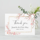 エレガントな桜のウェディング お礼カード サンキューカード (スタンド正面)