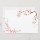 エレガントな桜のウェディング お礼カード サンキューカード (裏面)