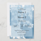 エレガントな桜のシアノタイプのウェディング招待状 招待状 (正面)