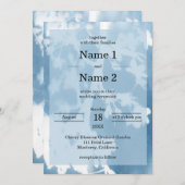 エレガントな桜のシアノタイプのウェディング招待状 招待状 (正面/裏面)