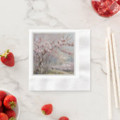 エレガントな桜の水彩画 ウェディング 縁ありカクテルナプキン (インサイチュ)