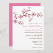 エレガントな桜の結婚式 招待状 (正面/裏面)