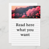 エレガントな桜の花のウェディング招待状 - ロマンティック 招待状 (正面/裏面)