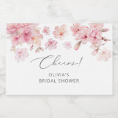 エレガントな桜の花のブライズシャワー スパークリングワインラベル (シングルラベル)