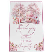 エレガントな桜の花のブライダルティー ミディアムペーパーバッグ (裏面)