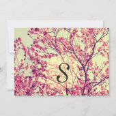 エレガントな桜の花のルースティックテール 招待状 (裏面)