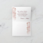 エレガントな桜の花の感謝カード| 結婚式 サンキューカード (内部)