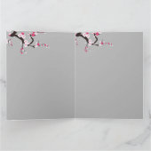 エレガントな桜の花ピンクの白い花の誕生日 カード (内部)