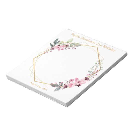 エレガントな桜の花 21歳の誕生日パーティーのお土産 ノートパッド (回転)