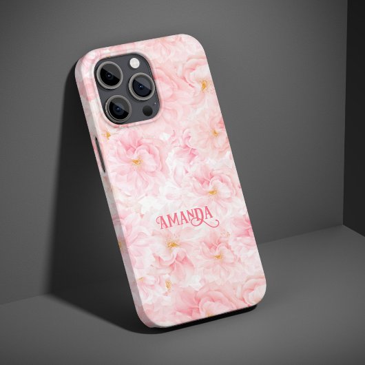 エレガントな桜柄のシャーぺイ・ブランケット iPhoneケース