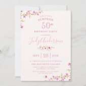 エレガントな桜 | サプライズバースデーパーティー 招待状 (正面)