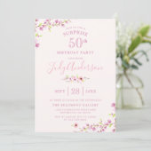 エレガントな桜 | サプライズバースデーパーティー 招待状 (スタンド正面)