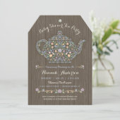 エレガントな森のティーポットベビーシャワー招待状 招待状 (スタンド正面)