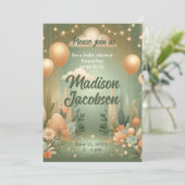 エレガントな森のベビーシャワー 招待状 (スタンド正面)