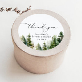 エレガントな森の松の木 ウェディング サンクス ラウンドシール