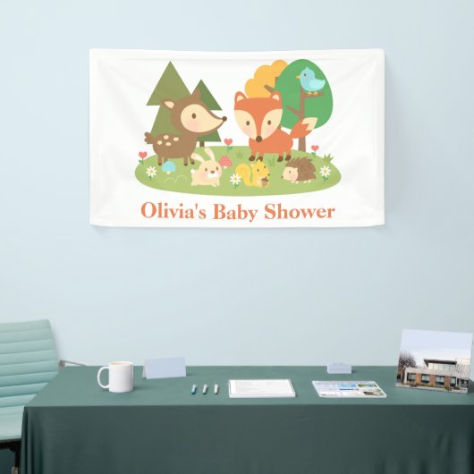 エレガントな森林動物のベビーシャワーの旗 横断幕 (トレードショー)