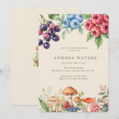 エレガントな森 | フォレスト ボタニカル ブライダル シャワー 招待状 (正面/裏面)