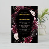 エレガントな棺の薔薇 ブライダルシャワー ホイル招待状 箔招待状 (立ち正面)