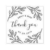 エレガントな植物のウェディング フェイバー 感謝カード セルフインキングスタンプ (デザイン)