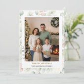 エレガントな植物のクリスマスファミリーフォトコラージュH シーズンカード (スタンド正面)