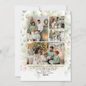 エレガントな植物のクリスマスファミリーフォトコラージュH シーズンカード (裏面)