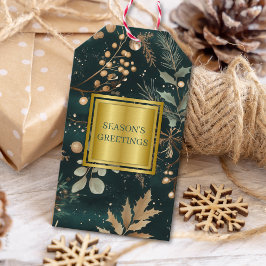 エレガントな植物のクリスマス コーポレート ビジネス ギフトタグ