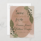 エレガントな植物のグリーン 案内ポストカード (正面/裏面)