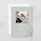 エレガントな植物のユーカリの新緑多肉植物 サンキューカード (正面/裏面)