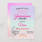 エレガントな植物のラインアートのキンセアニエラ招待状 招待状 (正面/裏面)