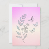 エレガントな植物のラインアートのキンセアニエラ招待状 招待状 (裏面)