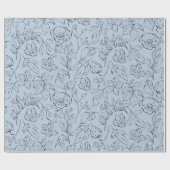 エレガントな植物のラインアートパターン ラッピングペーパー (フラット)