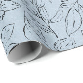 エレガントな植物のラインアートパターン ラッピングペーパー (ロールコーナー)