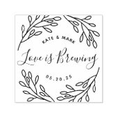 エレガントな植物の愛が育まれている ウェディングギフト セルフインキングスタンプ (デザイン)