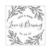 エレガントな植物の愛が育まれている ウェディングギフト ラバースタンプ (インプリント)