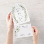 エレガントな植物の結婚式 オールインワン招待状 (貼ってはがせる)