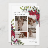 エレガントな植物の花の写真コラージュクリスマスカード シーズンカード (正面/裏面)